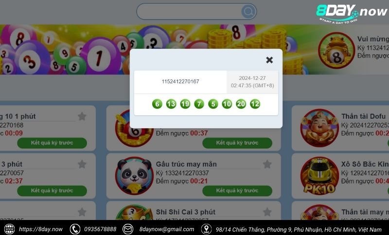 Lottery Lobby 8Day - Đa dạng thể loại, dễ dàng trúng thưởng 3 Hinh anh trong game Lottery Lobby 8Day - Hinh 2