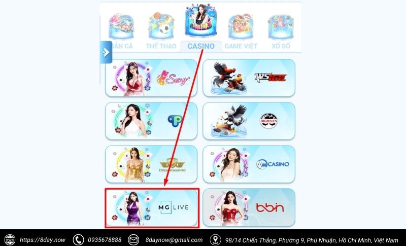 Cac buoc tham gia choi game tai sanh MG LIVE 8Day - Buoc 2