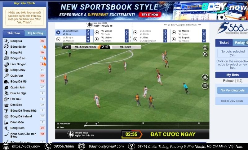 Giao dien cong cuoc SBOBET The Thao 8Day - Hinh 3